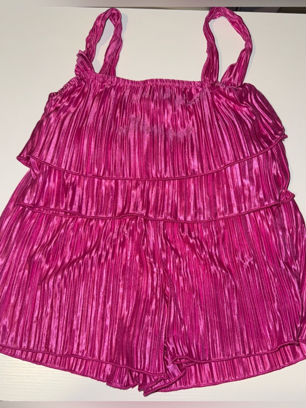 SHEIN Girls' Hot Pink Pleated Sundress
